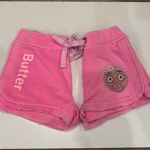 Butter Bedazzled Flower Crown Surprised Emoji Face Dolphin Hem Shorts